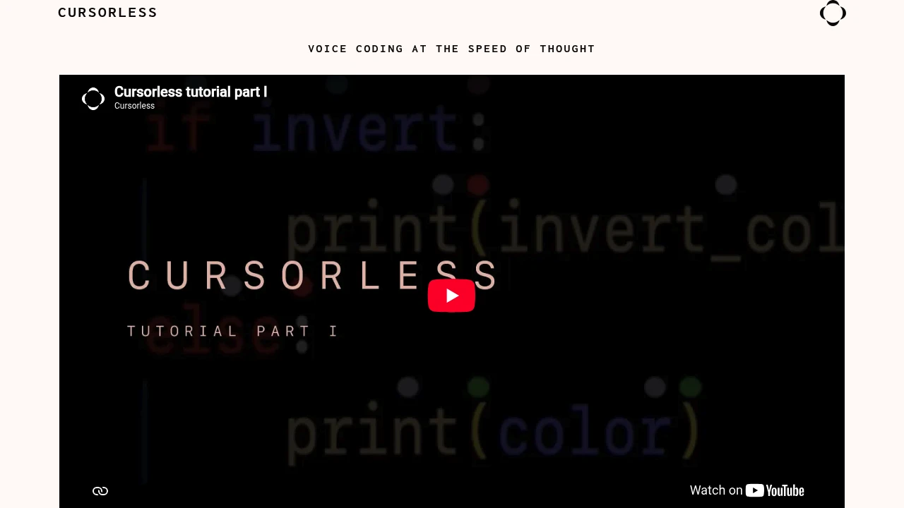 Screenshot of Cursorless website