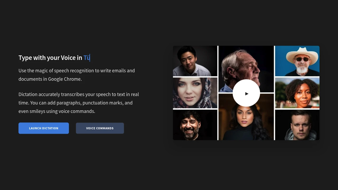 Screenshot of Dictation.io website