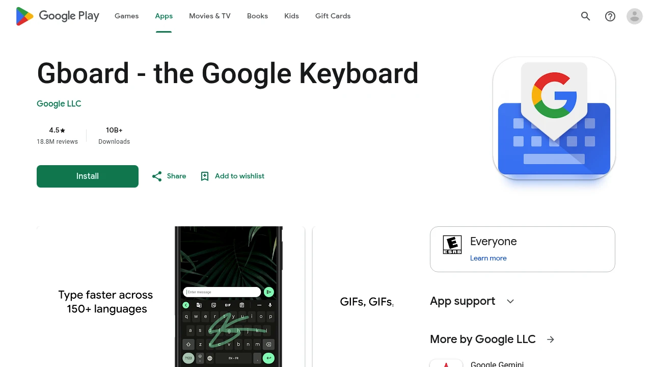 Screenshot of Gboard Voice Typing website