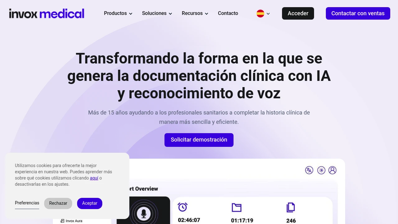 Screenshot of INVOX Medical website